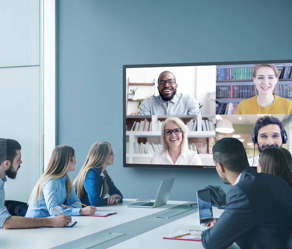 Enable Video In Your Meeting Room Bestboard has a built-in 4K camera, 6-microphone array, stereo speaker system and is compatible with all the major videoconferencing apps that allow anyone to participate in meetings anywhere.
